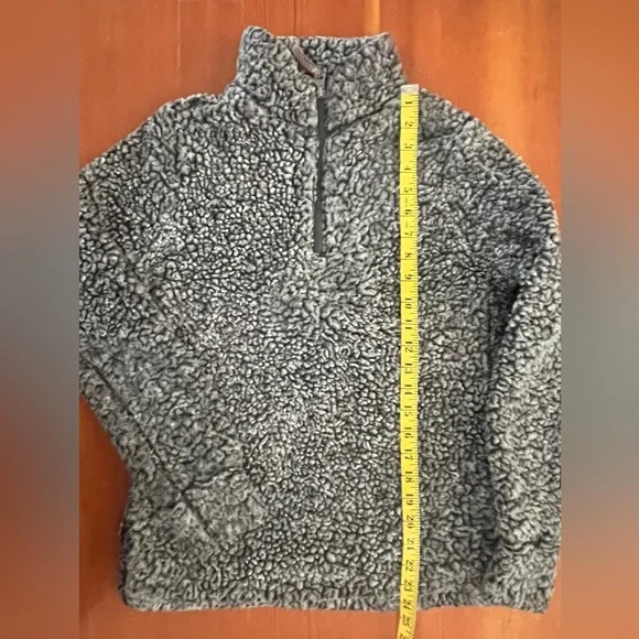 Original Weatherproof Vintage Gray Teddy Fleece Sherpa Jacket 1/4 Zip Small - Picture 5 of 8